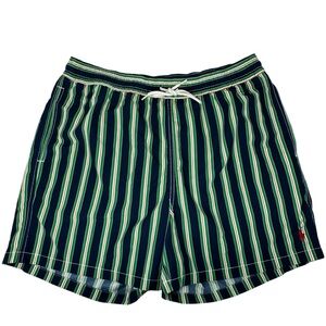 Polo Ralph Lauren Men's Striped Classic Pony Swim Trunks 5" Inseam Sz L